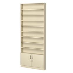 Стеллаж из ДСП с 8-ю полками 100x900 мм серии LEVEL-8 №8 (З/C - ДВП), Крем Вайс