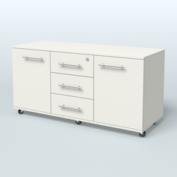 Тумба сервисная Индиго с 3 ящиками с замком и 2 фасадами, Белый