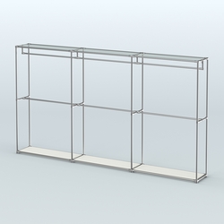 Торговая система ХРОМ без ДСП 3600 мм с поручнями №1, Белый