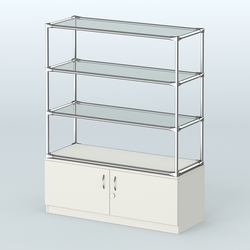 Островная торговая система ХРОМ 1200 мм с тумбами №5, Белый