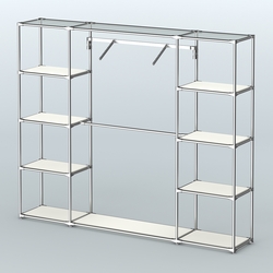 Торговая система ХРОМ без ДСП 2430 мм с полками ДСП и поручнями №11, Белый