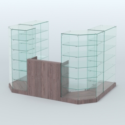 Торговый стеклянный павильон Абсолют №2а (закрытый) (4.13 кв.м), Ясень Анкор темный