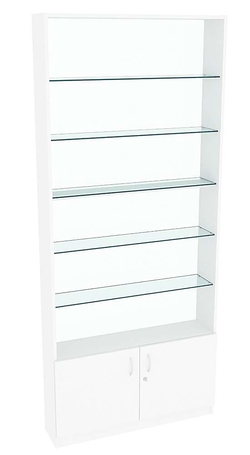 Витрина СЭСП-О №1-200 (З/C - Стекло) со стеклянными полками, Белый