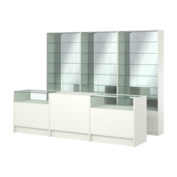 Комплект витрин с регулировочными полками NE-6 №12-2 и прилавков ЭК-2, Белый