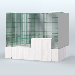 Павильон ИСТРА (глубина витрин-300мм) №2г (4, 32 кв.м), Ясень Анкор светлый