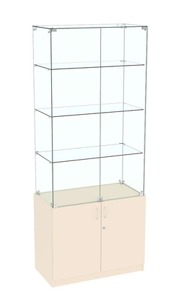 Высокая витрина ИСТРА №705 (задняя стенка - стекло), Крем Вайс