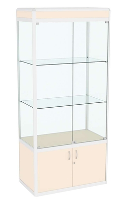 Витрина из профиля №1 (метровая) (задняя стенка - стекло), Крем Вайс