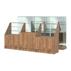 Комплект низких витрин ХП-07 и прилавков ЭК-7, Дуб Канзас коричневый