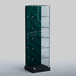 Низкая стеклянная витрина КАПИТОНЕ №501-ХП, Антрацит + 12 Az