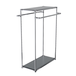 Хромированный стенд-вешало TD-38 №1-3 с полками ДСП 16мм, Темно-Серый