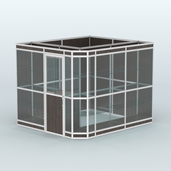 Павильон из профиля угловой №6в (5,5 кв.м), Дуб Венге