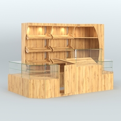 Угловой павильон для небольшого магазина по продаже хлеба и выпечки №2, Дуб Золотистый