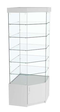 Витрина "Истра" угловая №9113, пятигранная, (З.С-стекло), без дверей, Серый