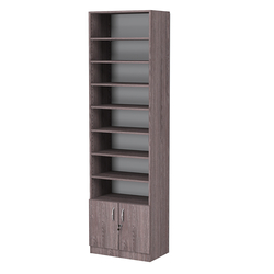 Стеллаж из ДСП с 8-ю полками 350x600 мм серии LEVEL-8 №6 (З/C - ДВП), Ясень Анкор темный