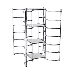 Хромированное вешало ДУГА №4-3 с полками ДСП 16 мм, Ясень Анкор светлый - U31104