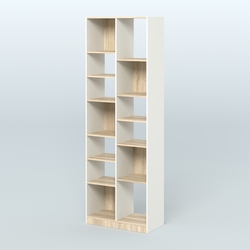 Стеллаж из ДСП серии ЛОФТ №8-2 с полками ДСП, Белый + Дуб Сонома