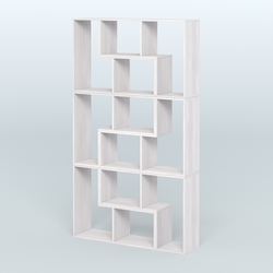 Высокий торговый стеллаж Лофт №3 шестимодульный, Ясень Анкор светлый