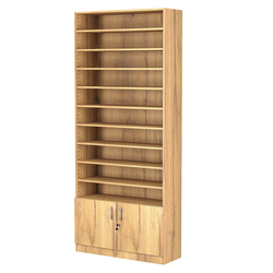 Стеллаж из ДСП с 9-ю полками 300x900 мм серии LEVEL-9 №12 (З/C - ДВП), Дуб Золотистый