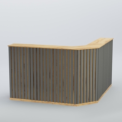 Ресепшен угловой большой серии ПРИЛИВ №5, Дуб Золотистый и Темно-Серый