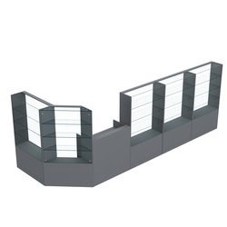 Торговый угловой островок ГРАЦИЯ №7 (открытый) (6.47 кв.м), Темно-Серый