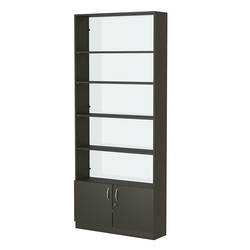 Стеллаж из ДСП с 4-мя полками 250x900 мм серии LEVEL-4 №11-1 (З/C - СТЕКЛО), Черный