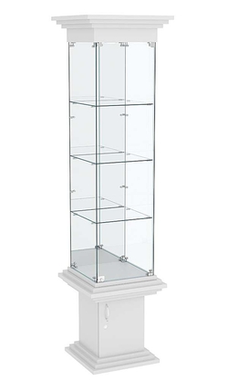 Витрина стаканчик с зеркалом и тремя полками КОЛОСС №4, Серый