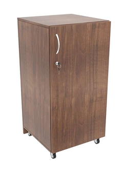 Прилавок Истра №121 квадратный с дверкой на стальных колесах (закрытый), Орех