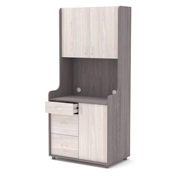 Офисная мини-кухня ЭЛЕГИЯ №2, Ясень Анкор темный + Ясень Анкор светлый