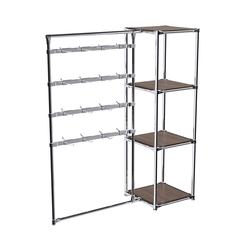 Хромированное вешало ШТАНГА №1-3 с полками ДСП 16 мм, Орех