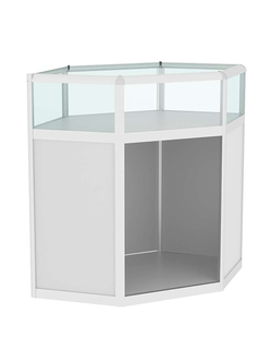 Прилавок из профиля угловой шестигранный №2  (открытый), Серый