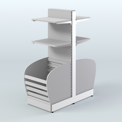 Островной низкий стеллаж для хлеба и выпечки Феникс №8, Серый