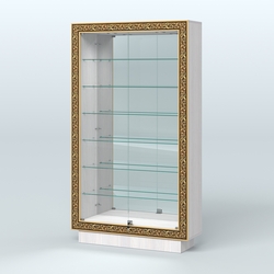 Низкая витрина с декором и узкими полками НБА-11, Ясень Анкор светлый