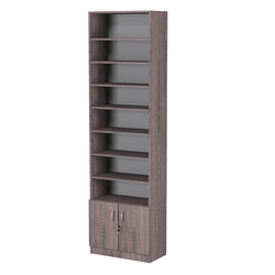 Стеллаж из ДСП с 7-ю полками 300x600 мм серии LEVEL-7 №5 (З/C - ДВП), Ясень Анкор темный