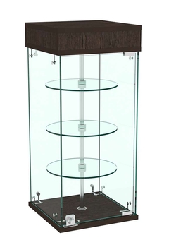 Витрина РОТАЦИЯ настольная с вращающимися полками №21-3 (прозрачная), Дуб Венге