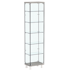 Витрина РОНДО №1-3 на ножках (задняя стенка стекло), Бетон Чикаго светло-серый F186 ST9