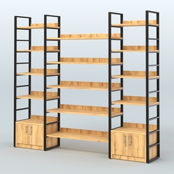 Комбо стеллажей с полками STRONG - АЛЬФА №3 (2560 мм), Дуб Золотистый