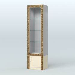 Витрина из ДСП с декором №ВБА-2, Серый + Крем Вайс