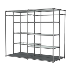 Хромированное вешало ПЛАТФОРМА №2-1 с полками стекло 6мм, Антрацит