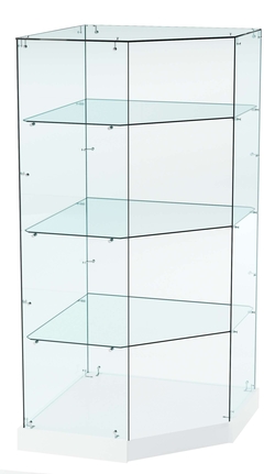 Витрина Хит продаж №16 (угловая пятигранная, открытая, З/C - стекло), Белый