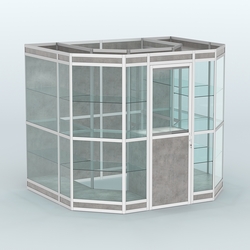 Павильон из профиля пристенный №7в (4,32 кв. м), Бетон Чикаго светло-серый F186 ST9