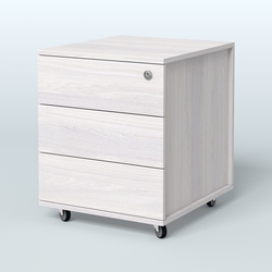 Тумба мобильная Киви, цвет белый, Ясень Анкор светлый