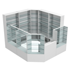Торговый угловой островок ГРАЦИЯ №4 (открытый) (6.63 кв.м), Серый