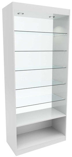 Стеклянная витрина №4 с каркасом из ДСП (без стеклянных дверей), Серый