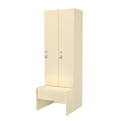 Шкаф для раздевалок со скамейкой КОМБО-Соло №2-1, Крем Вайс