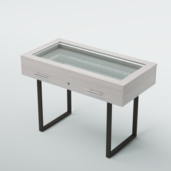 Витрина для музеев "Коллекция" №20-П с подсветкой (под нумизматику), Ясень Анкор светлый