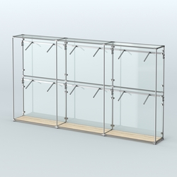 Торговая система ХРОМ (задняя стенка - стекло) 3600 мм с поручнями №4, Дуб Сонома