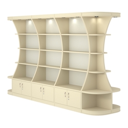 Островной высокий стеллаж ГАРАНТ №4, Крем Вайс + Белый