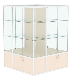 Витрина из профиля островная №2, Крем Вайс