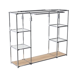 Хромированный стенд-вешало TD-46 №1-4 Хром с полками Зеркало 4мм, Дуб Сонома