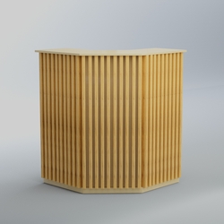 Ресепшен угловой серии ВЕРТИКАЛЬ №3, Крем Вайс и Дуб Золотистый